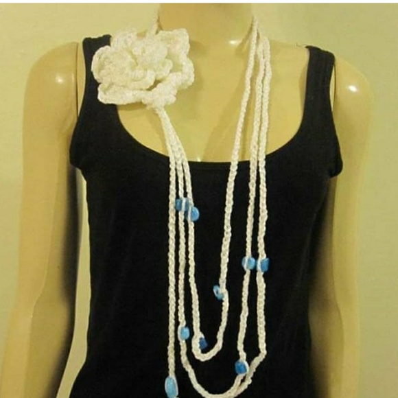 Crochet necklace with beads👒👒END OF SUMMER SALE - Picture 1 of 3